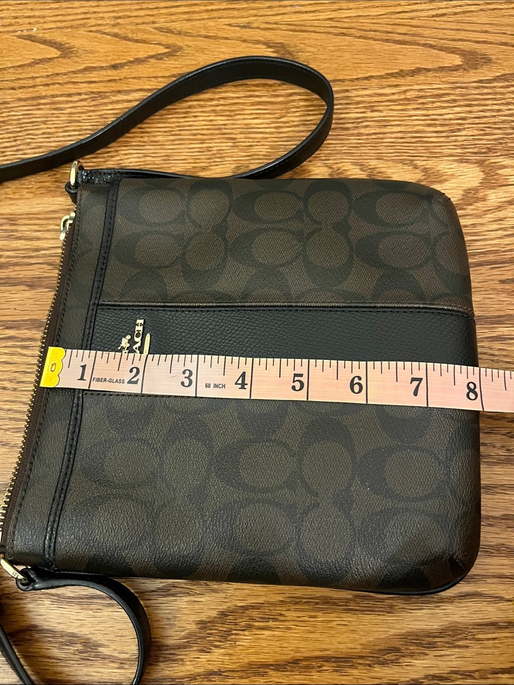 Coach Signature Crossbody Bag in brown and black PVC F52856 COA - Picture 7 of 9